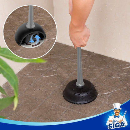 MR.SIGA Toilet Plunger and Bowl Brush Combo for Bathroom Cleaning, Black, 2 Sets