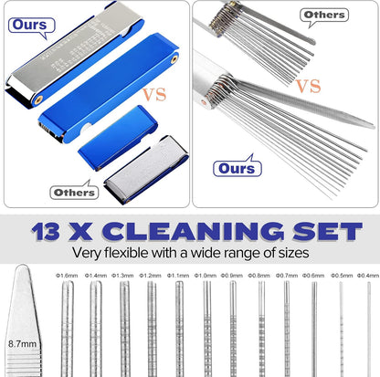 Valchoose Premium Jet Cleaning Brushes, Carb Carburetor Cleaners Made of Heavy Duty Density Nylon and Stainless Steel 13 Cleaning Wires Set + 5 Nylon Brushes + 10 Needles