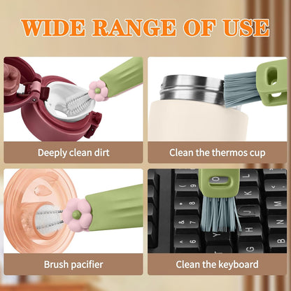 Wanme 3 in 1 Cup Lid Gap Cleaning Brush Set, Multifunctional Bottle Cleaning Brush, Cup Lid Gap Cleaner, Home Kitchen Crevice Brush Tools