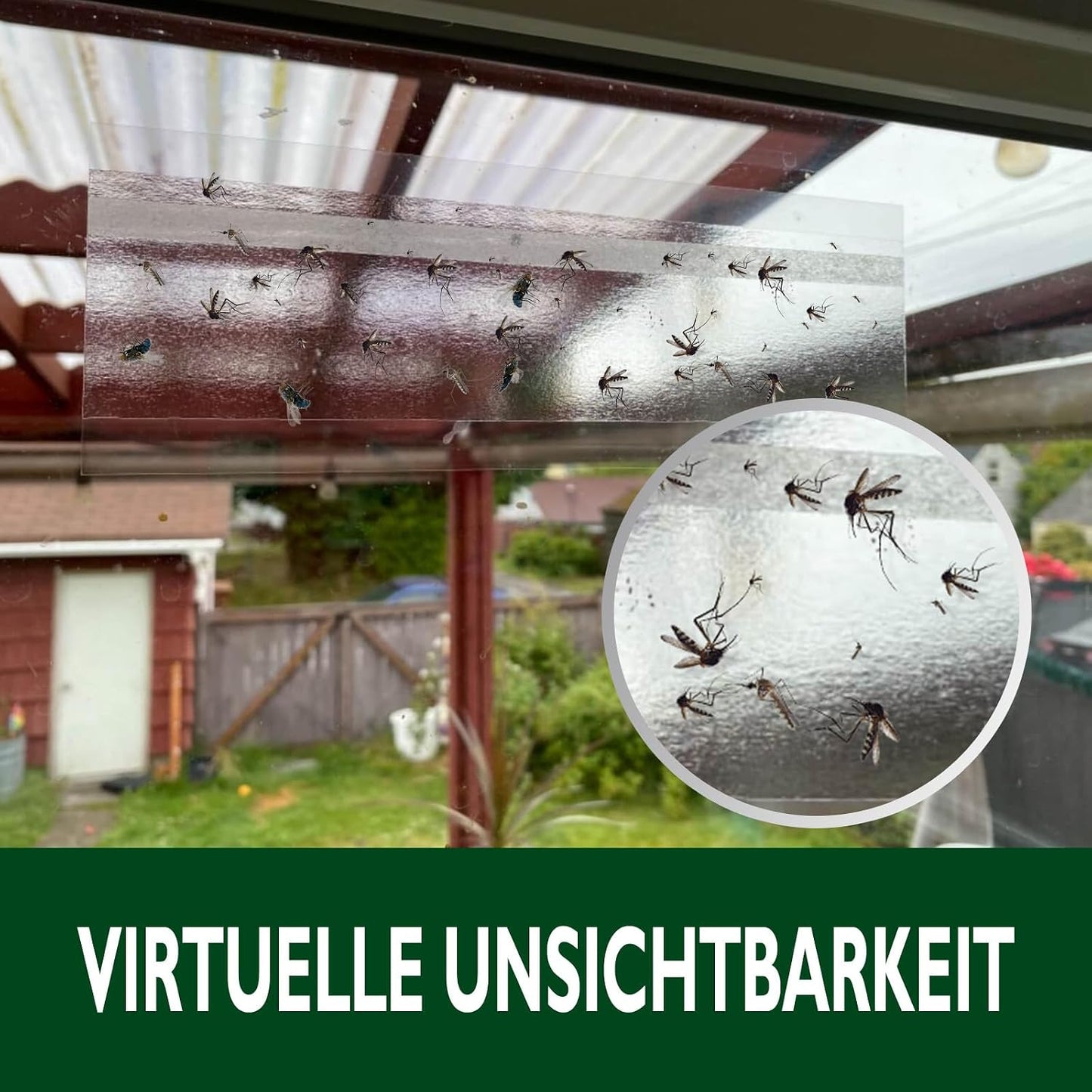Garsum Window Fly Traps Indoor, Fly Paper Bug Sticky Strips, House Fly Killer Window Decal Non-Toxic，12 Pack