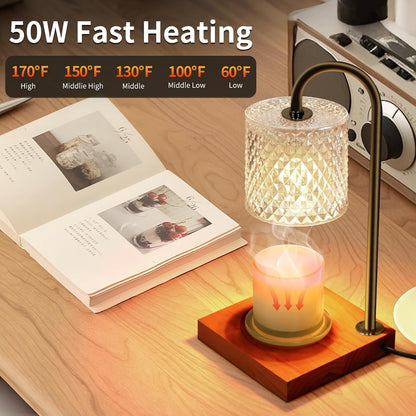 TigQiang Candle Warmer Lamp with Timer Dimmer, Birthday Gifts for Women Mom, House Warming Gifts, Elegant New Home Decor, Wax Warmer for Jar Candles, Heater Lamp for Scented Wax, Clear Glass