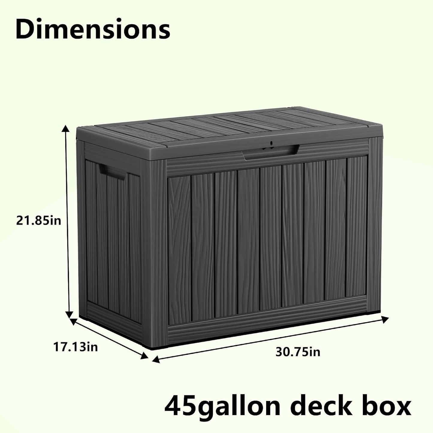 230 Gallon Large Outdoor Storage Box Waterproof, UV Resistant Resin Deck Box with Hydraulic Rod & Lockable Latch for Patio Furniture, Outside Storage Box for Garden Tools, Patio Cushions, Black