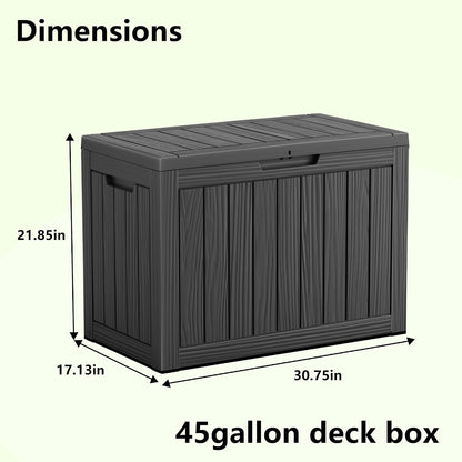 230 Gallon Large Outdoor Storage Box Waterproof, UV Resistant Resin Deck Box with Hydraulic Rod & Lockable Latch for Patio Furniture, Outside Storage Box for Garden Tools, Patio Cushions, Black