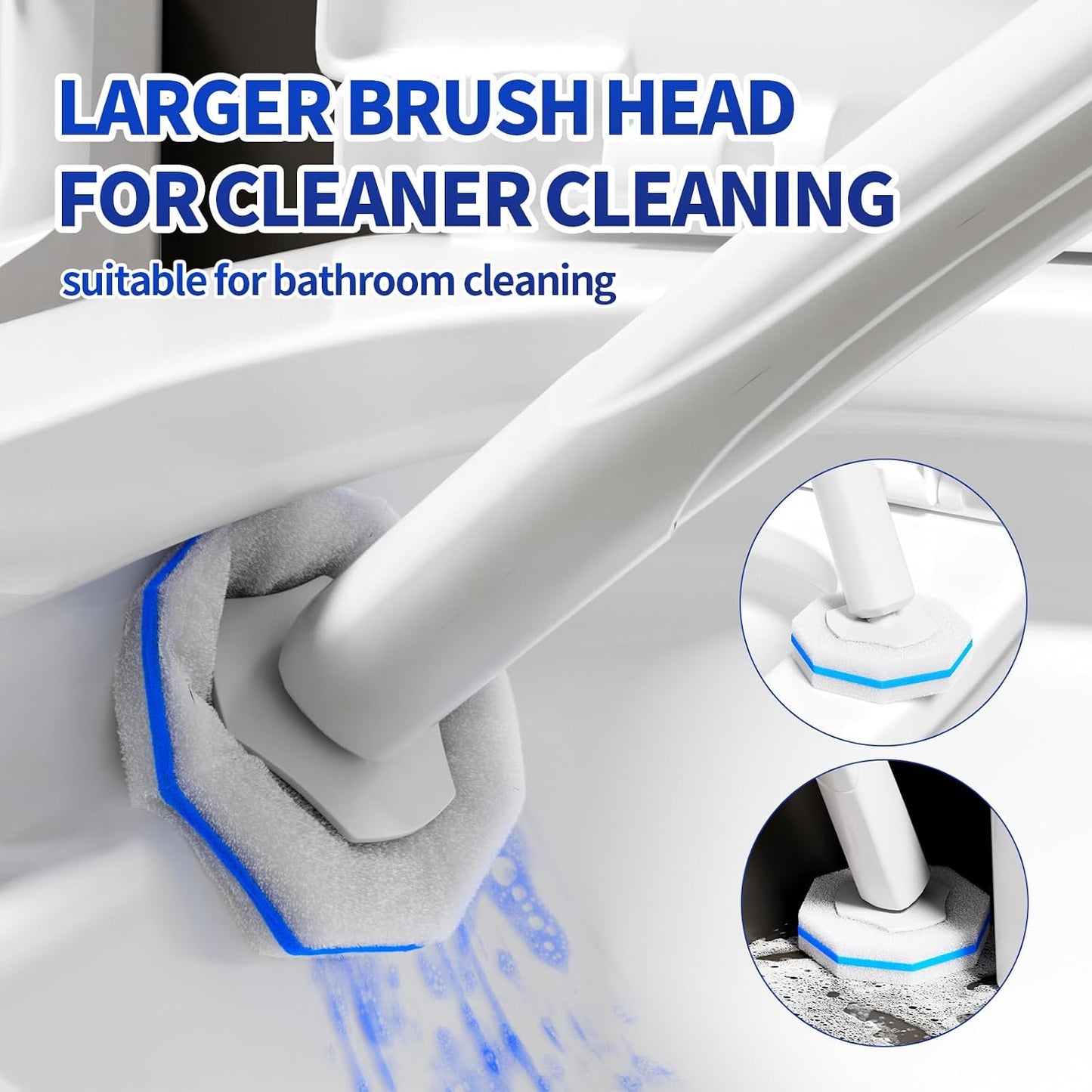 Disposable Toilet Bowl Brush with 36 Toilet Wand Refills Pads Replacement Heads, Toilet Cleaning Stick,Toilet Bowl Cleaner Wands Holder and Set, Toilet Cleaning System Starter Kit
