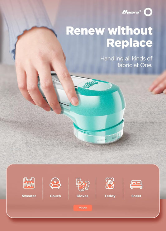 Bymore Fabric Shaver Lint Shaver for Clothes, Dual Power Lint Remover with Battery or Corded Use, Portable Sweater Shaver for Clothing, Furniture & Travel