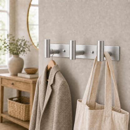 Wall Mounted Coat Rack-3 Hooks, Heavy Duty Stainless Steel Wall Hooks for Towel Coat Bag, Hat Rack Coat Hanger Coat Hooks Towel Racks for Bathroom Entryway Kitchen Office (Silver, 1 Pack)