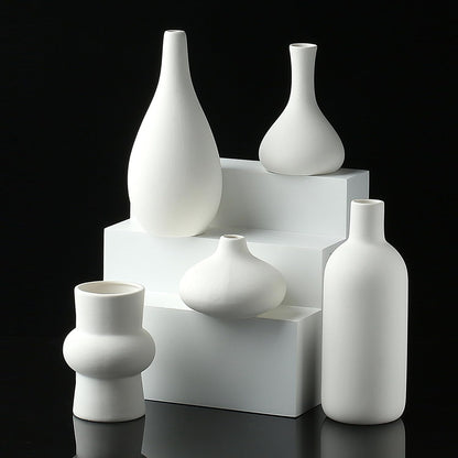 Set of 16 White Ceramic Bud Vases, Minimalist Boho Small Pampas Grass Flower Vase for Farmhouse Home Decor, Wedding Centerpiece, Shelf and Table Decoration