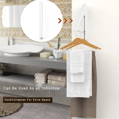 Drying Rack Wall Mounted Clothes Hanger Folding Wall Coat Racks Aluminum Home Storage Organiser Space Savers