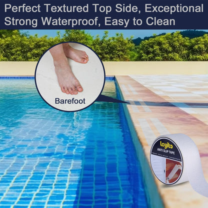 Anti Slip Tape with Glow in Dark Stripe for Stairs, 6”x35ft, Grip Tape for Stairs Steps for Outdoor/Indoor, Waterproof Non Slip Strips for Stair Treads, High Traction, Easy Install