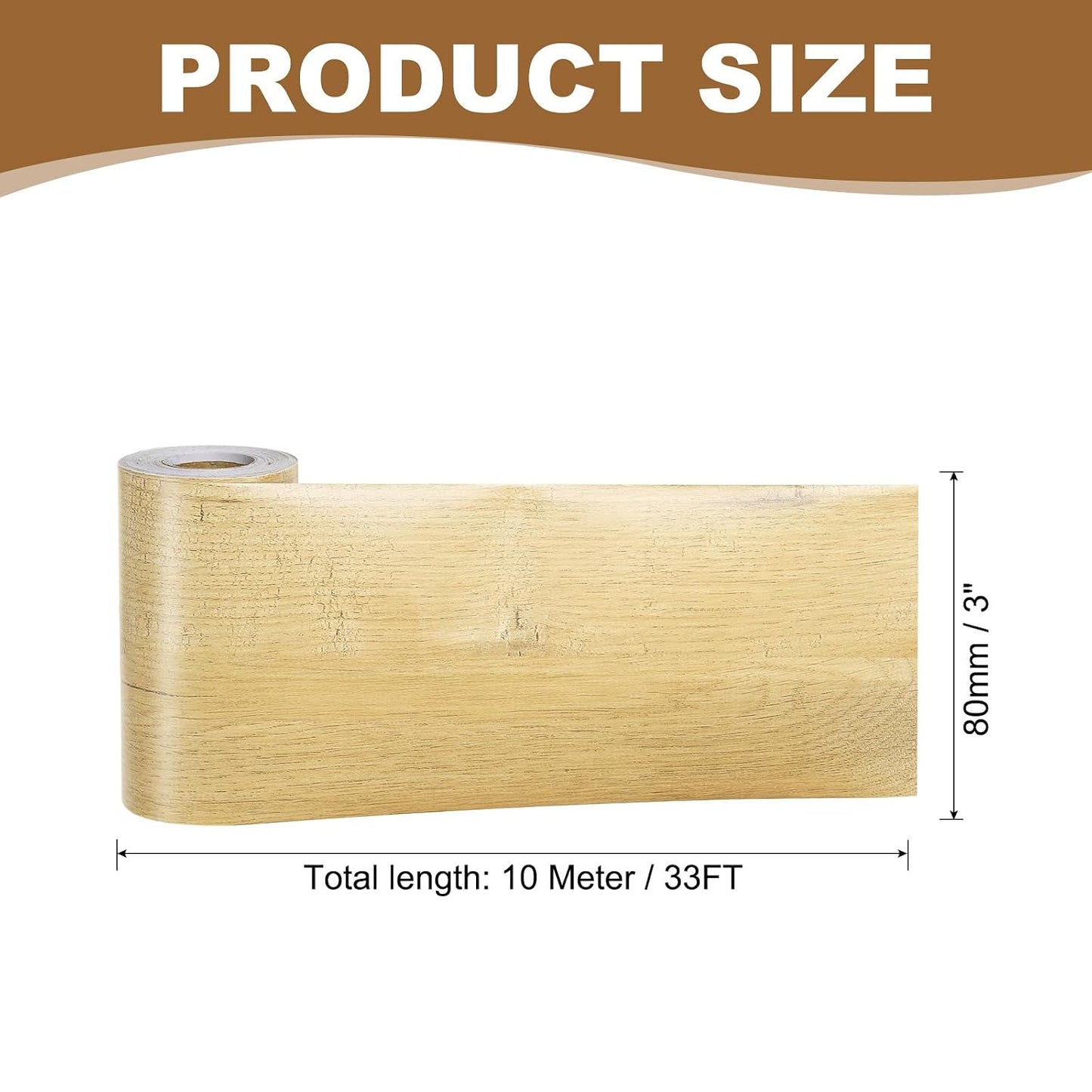 PATIKIL Self Adhesive Wood Grain Repair Tape 33'x 3", Multi-Use Realistic Wood Grain Repair Patch for Furniture Floor Door Table Chair Windows Handicraft DIY, Yellow Teak