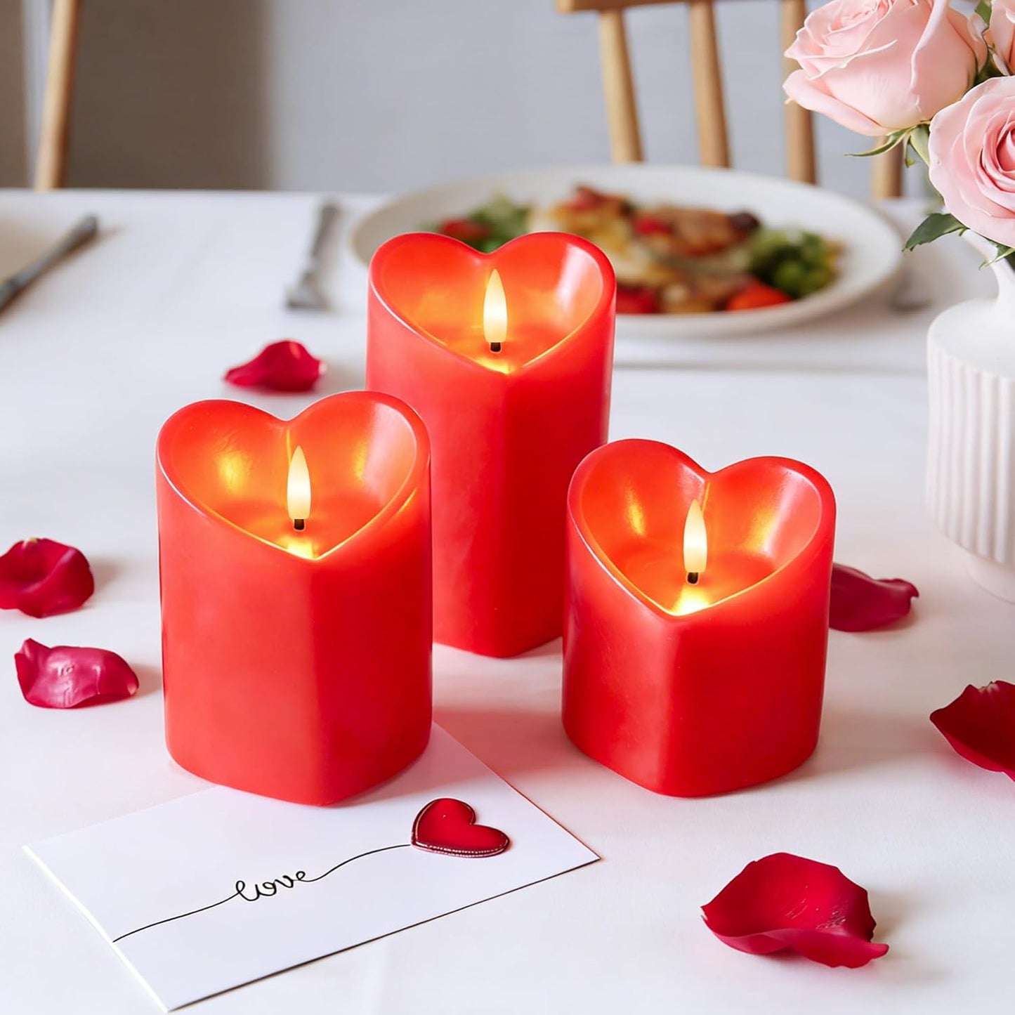 White Flameless Candles Set of 3 (3"x3") Battery Operated LED Pillar Candles with Remote and Timer, Real Wax Flickering Candles for Fireplace Bedroom Living Room Home Decor and Indoor Use