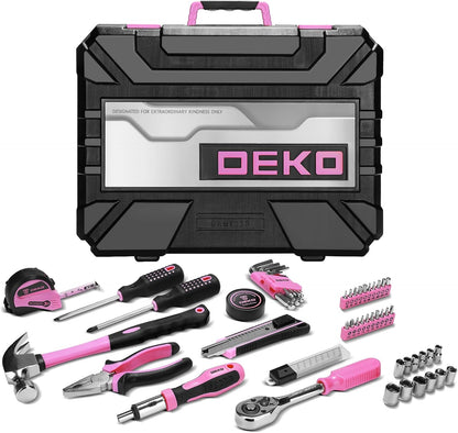 DEKOPRO 228 Piece Socket Wrench Auto Repair Tool Combination Package Mixed Tool Set Hand Tool Kit with Plastic Toolbox Storage Case