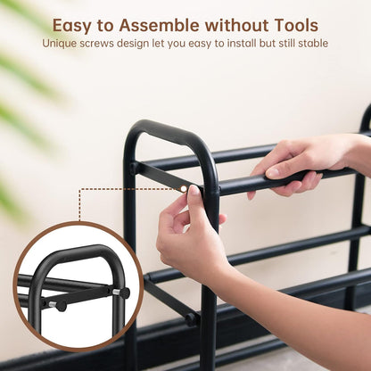 Gonfoam Shoe Rack for Closet, Expandable Shoe Organizer Storage Shelf, Adjustable Metal Free Standing Small Closet Shoe Rack for Entryway, Doorway (2-Tier Black)