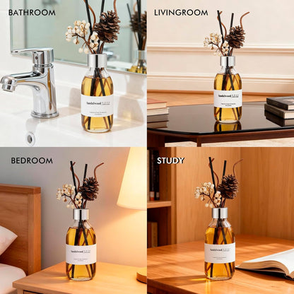 Clesh Reed Diffuser Set, 6.7 oz Eucalyptus Scented Diffuser with Sticks, Home Fragrance Reed Diffuser for Bathroom Shelf Decor