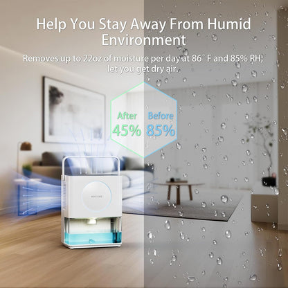 108 OZ (3.2L) Home Dehumidifier, Small Portable Room Dehumidifier for Bedroom Bathroom Basement RV Closet with HEPA Filter/Ambient Lights/Timer/Auto Off/Defrosting Function, White