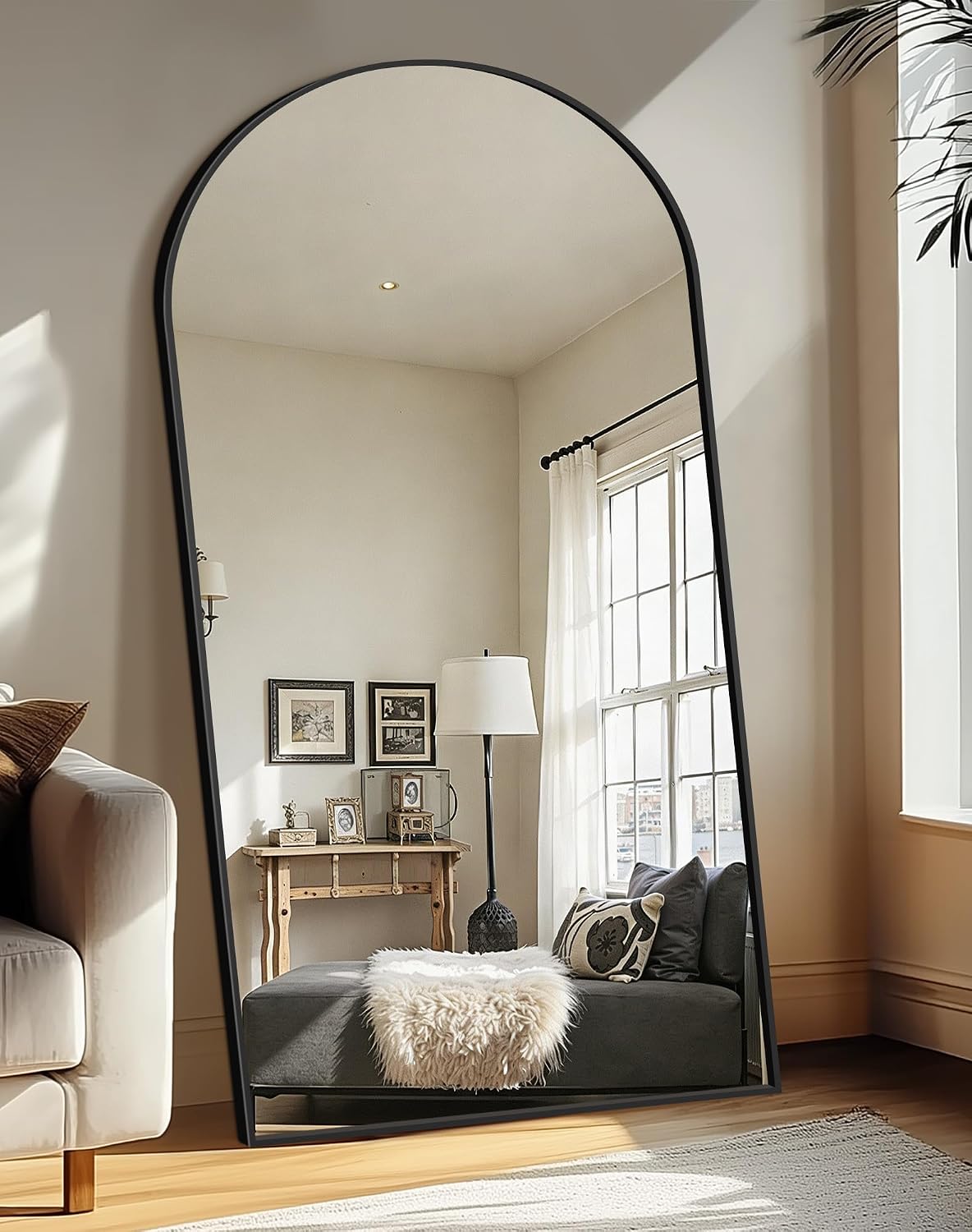 Delma Arched Mirror Full Length,Standing Mirror Full Body,Large Floor with Stand for Wall Entryway Door Bedroom Bathroom Living Room