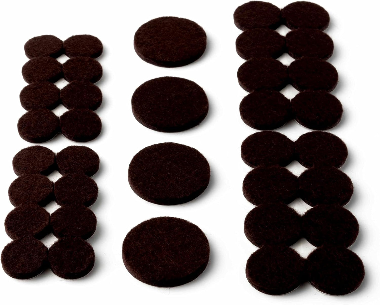 Scotch Felt Pads 162 PCS Brown, Felt Furniture Pads for Protecting Hardwood Floors, Round, Assorted Sizes Value Pack, Self-Stick design, Protecting from nicks, dents and scratches (SP847-NA)