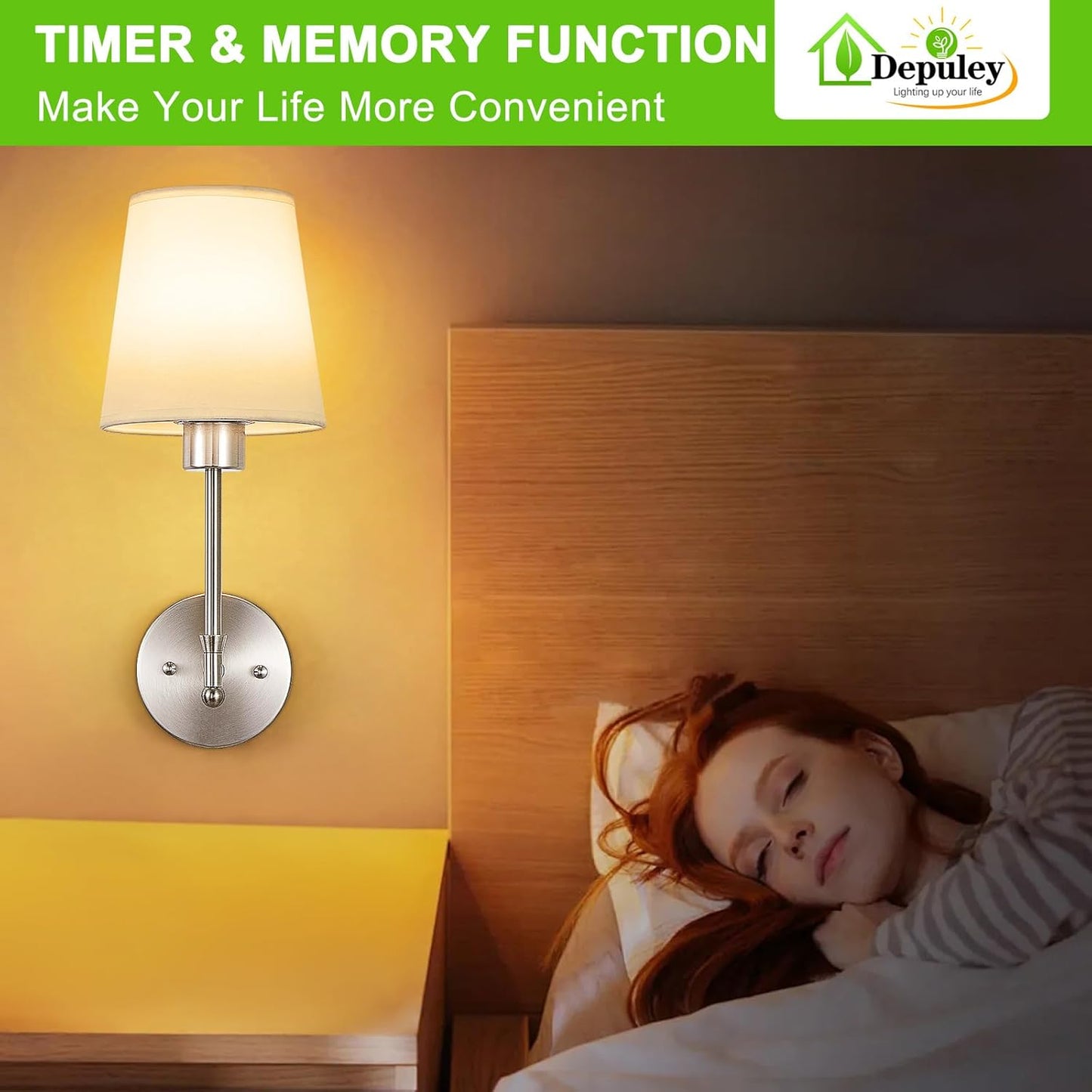 Depuley Battery Operated Wall Sconce: Set of 2 Wireless Wall Lights with 10000mAh Dimmable Bulbs and Remote for Bedroom - Rechargeable 15 Colors Gold Wall Lamp for Living Room Hallway