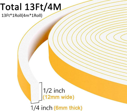 Upgraded Strong Adhesive Foam Weather Stripping Door Seal Insulation Tape for Insulating Door,Window, Air Conditioner Noise-Reduction Self Adhesive Sealing Weatherstrip (1 in x 1/2 in x 10 Ft) - Colors B