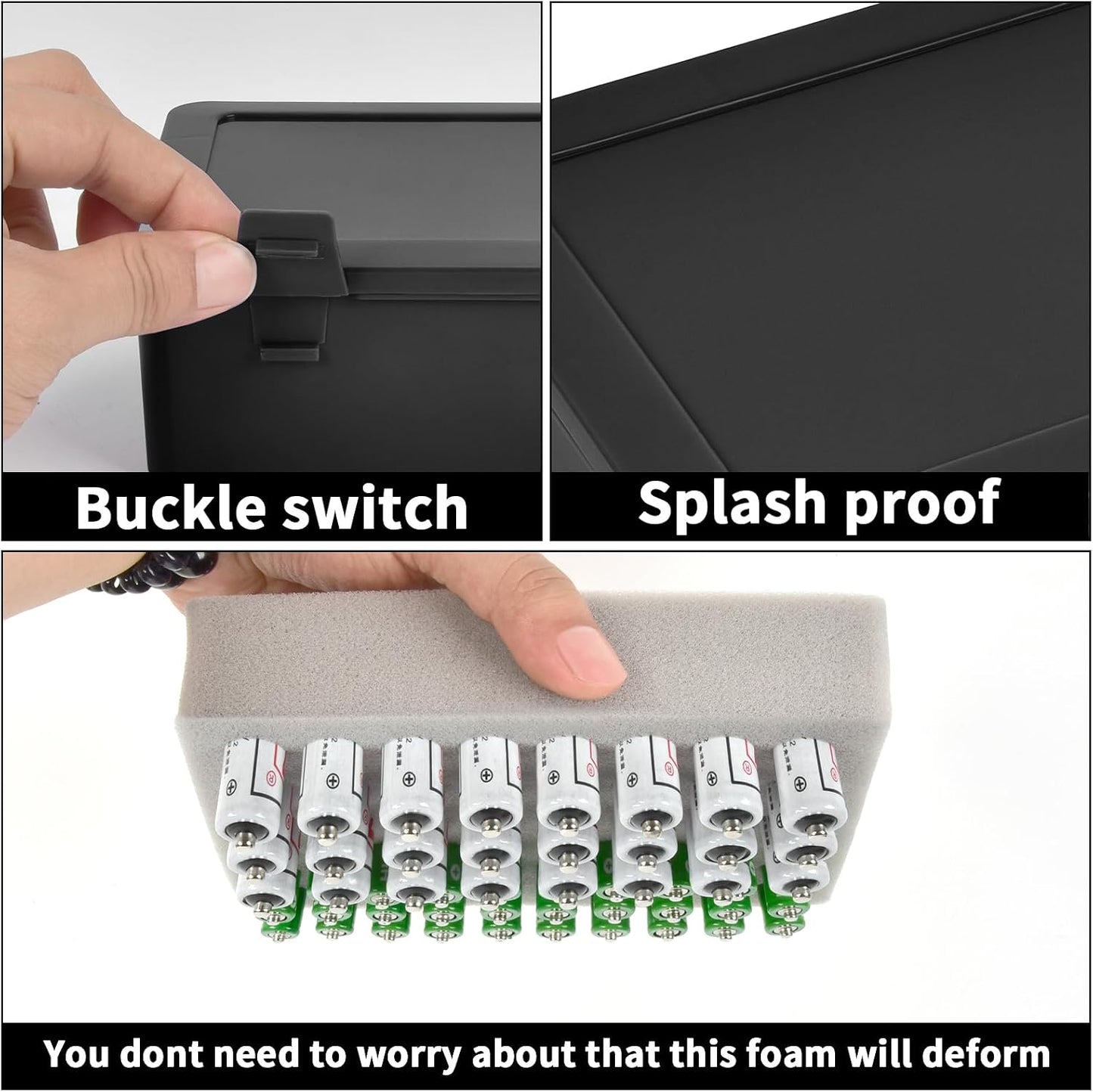 FULLCASE Battery Organizer Storage Case with Tester,Holds 18 AA & 18 AAA Batteries