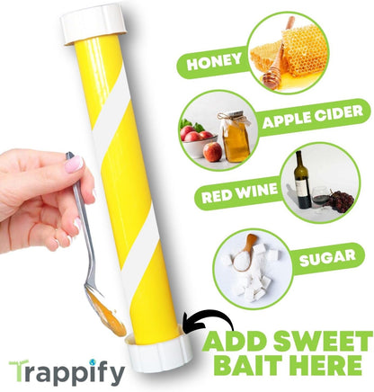 Trappify Glow-in-The-Dark Fly Trap for Indoor & Outdoor Fly Sticks (2 Pack) | Yellow Adhesive Fly Sticks, Glow-In-The-Dark, Water-Resistant Fruit Fly Traps for Indoors and Outdoor Use