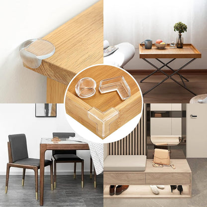 28 Pcs Corner Protectors for Baby, Furniture Corner Guards & Bumpers Clear | L, T, Round Shape