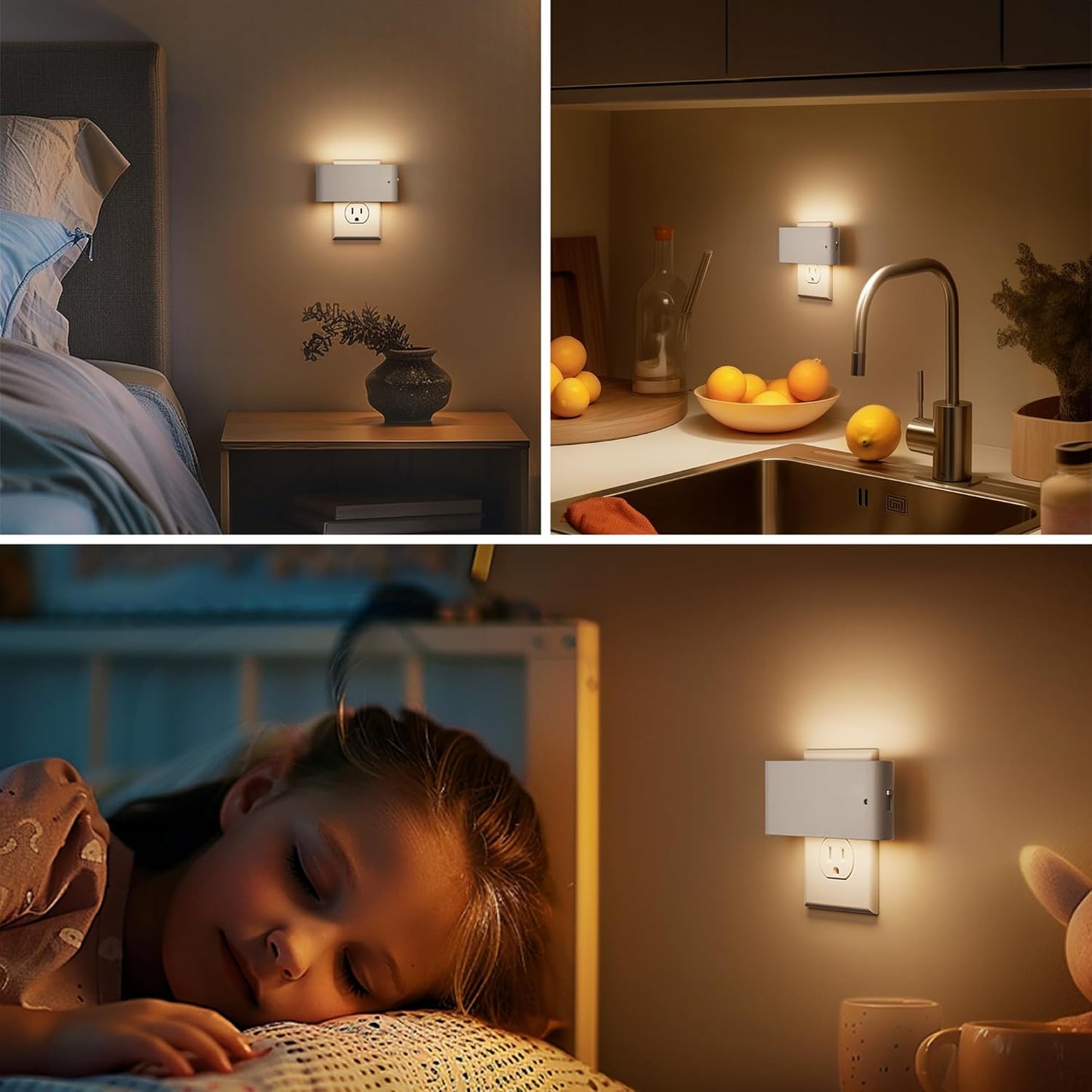 Briignite Motion Sensor Night Light, 2 Pack Motion Activation Night Lights Plug into Wall, Auto On Off, 0-100LM Dimmable Night Light Plug in, 3000K Warm White LED Nightlight for Kids Bedroom Hallway