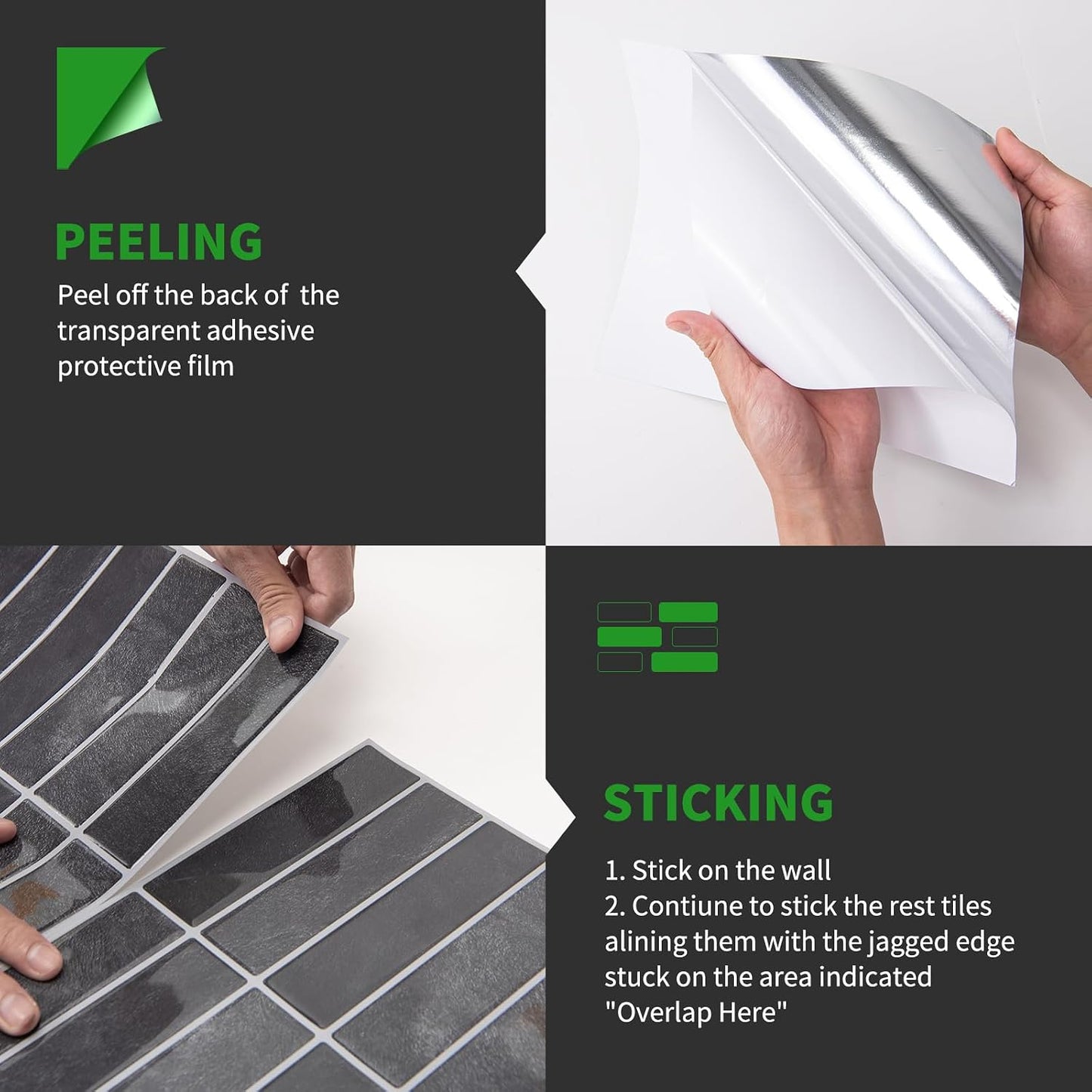 LONGKING Marble Peel and Stick Backsplash for Kitchen, 3D Adhesive Tile Backsplash for Kitchen, Bathroom, Wall Tile, 10 Sheets, 12" x 12"