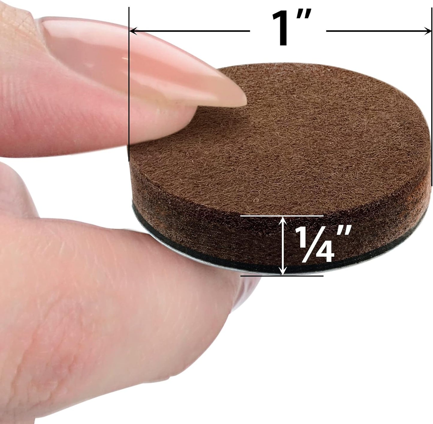 24 Heavy-Duty Felt Furniture Pads 1” 1/4” Thick X-Protector! Square Felt Pads for Furniture Feet - The Best Felt Floor Protectors for Furniture to Prevent Scratches. Protect Your Hard Floor! (Brown)