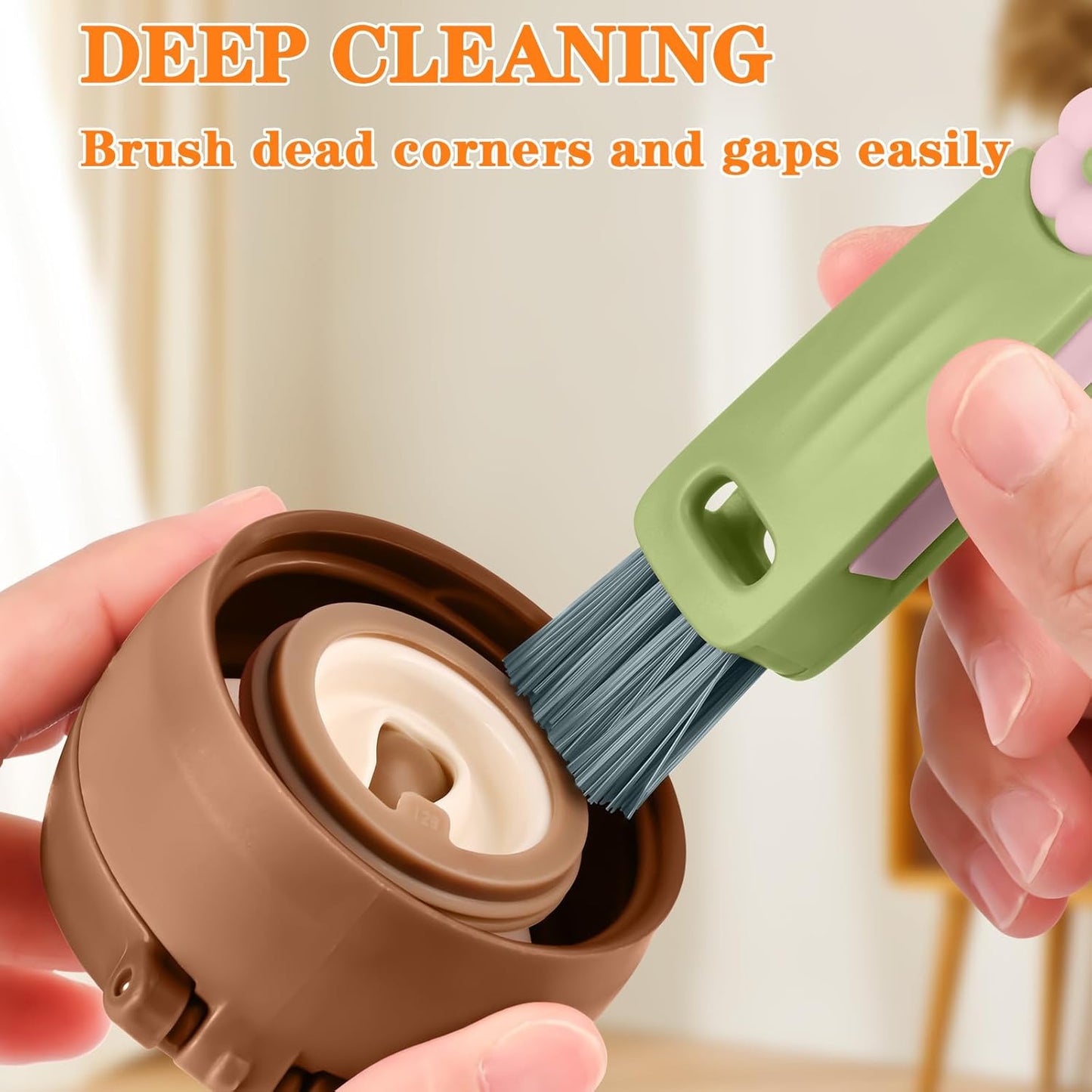 Wanme 3 in 1 Cup Lid Gap Cleaning Brush Set, Multifunctional Bottle Cleaning Brush, Cup Lid Gap Cleaner, Home Kitchen Crevice Brush Tools