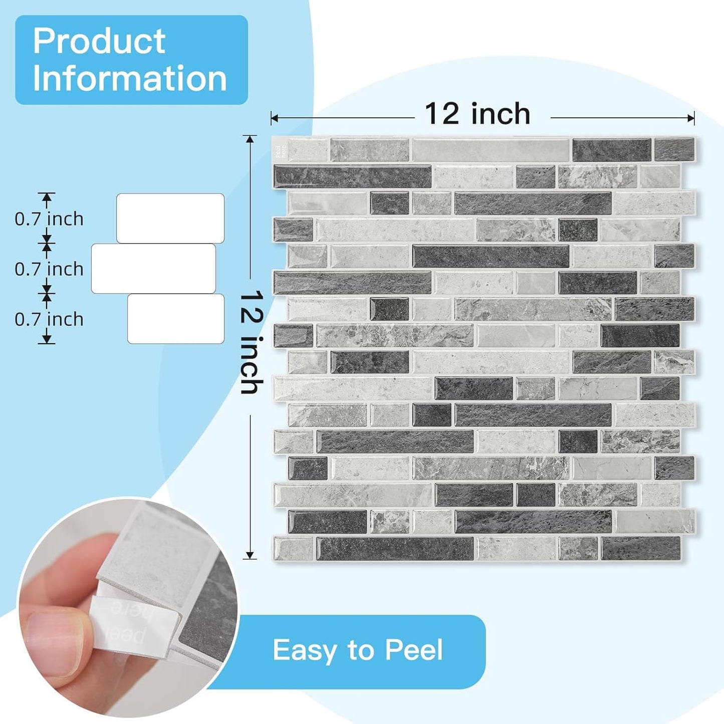 Art3d 10-Sheet Heavy-Duty Peel and Stick Backsplash, Waterproof Wall Tiles Stick on Kitchen Backsplash Living Space, Beige & White