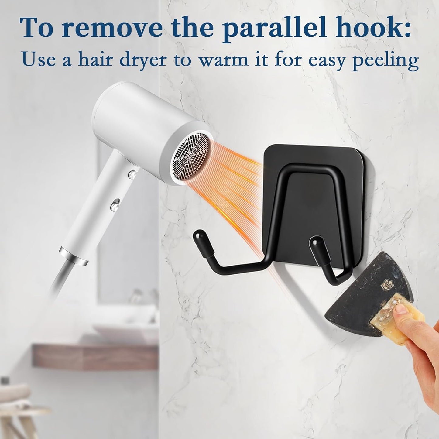 Large Self Adhesive Coat Hooks, Heavy Duty Double Wall Hooks for Hanging - 15lb Max, Rustproof Sticky Wall Hangers for Coat, Bedroom, Outdoor, Kitchen, 14-Day Trial, 3 Pack, Black