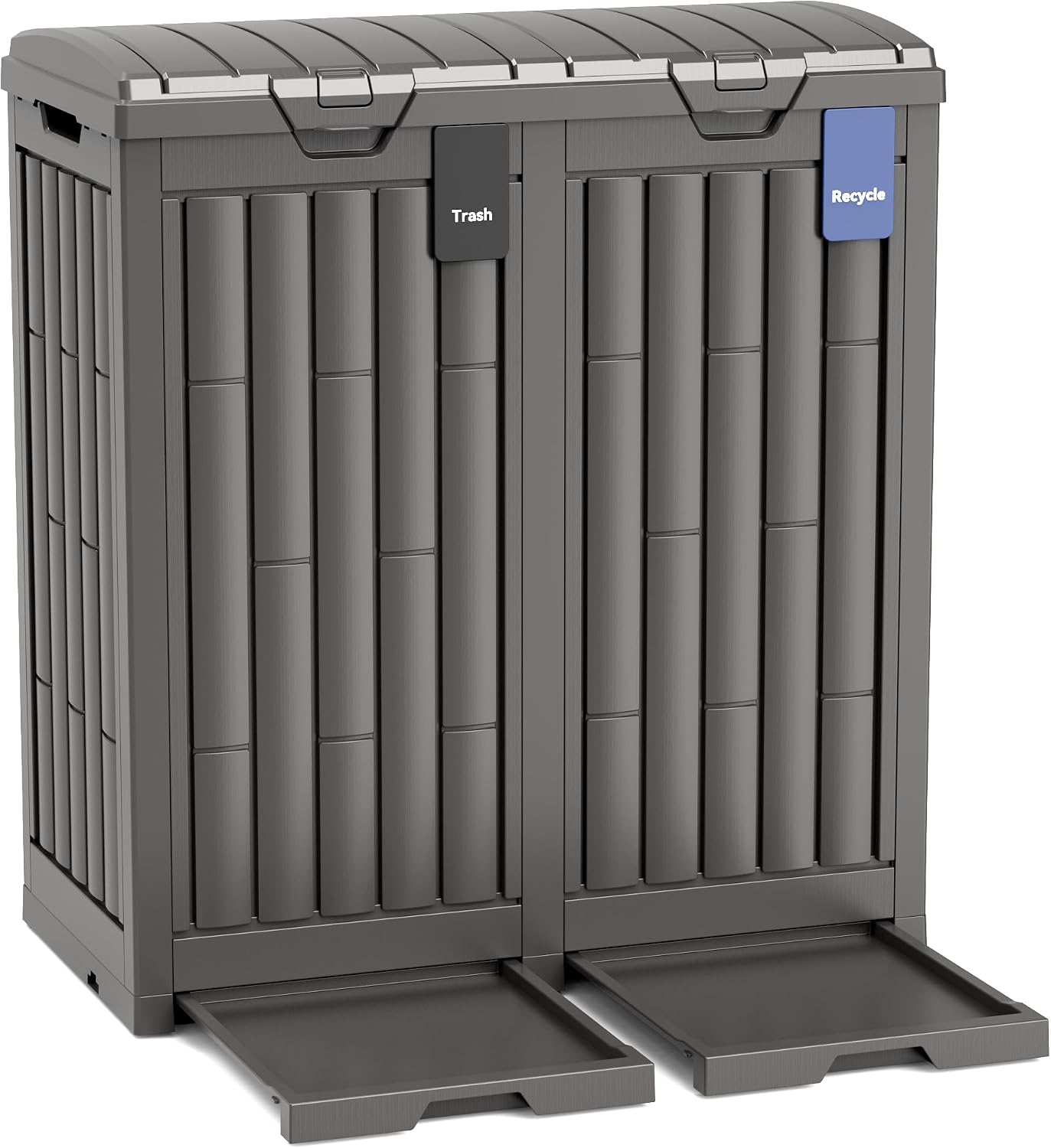Outdoor Storage Box, 60 Gallon Waterproof Deck Box, Lockable Storage Container, Built-in Reinforcing Metal Rod Outside Resin Bin for Patio, Garden, Poolside and Garage