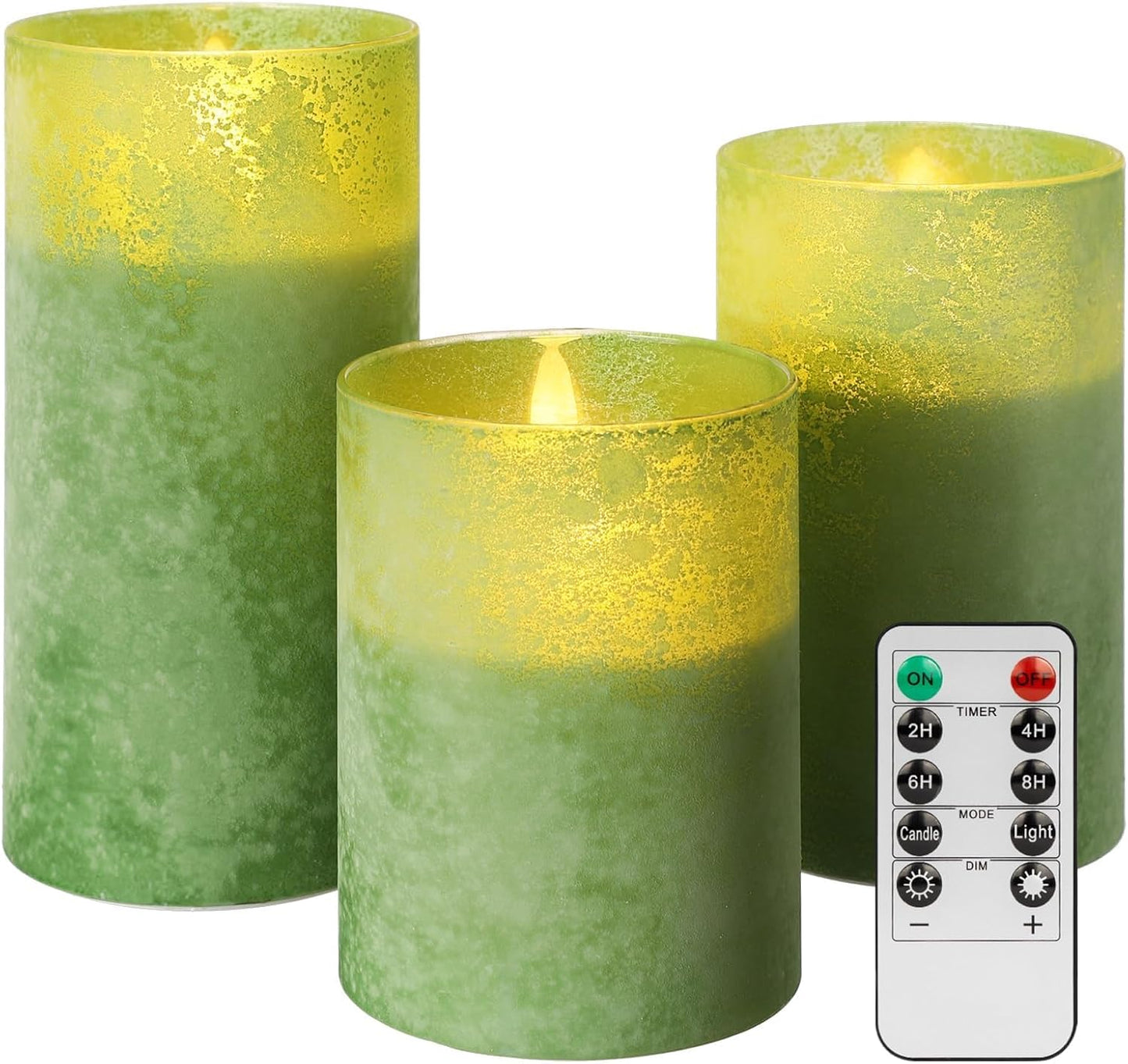 ANGELLOONG Flickering Flameless Candles, Realistic Battery Operated Candles with Remote and Timer, Set of 3 LED Candles for Room Fall Home Wedding Decor Centerpieces Table Party Valentines Decorations