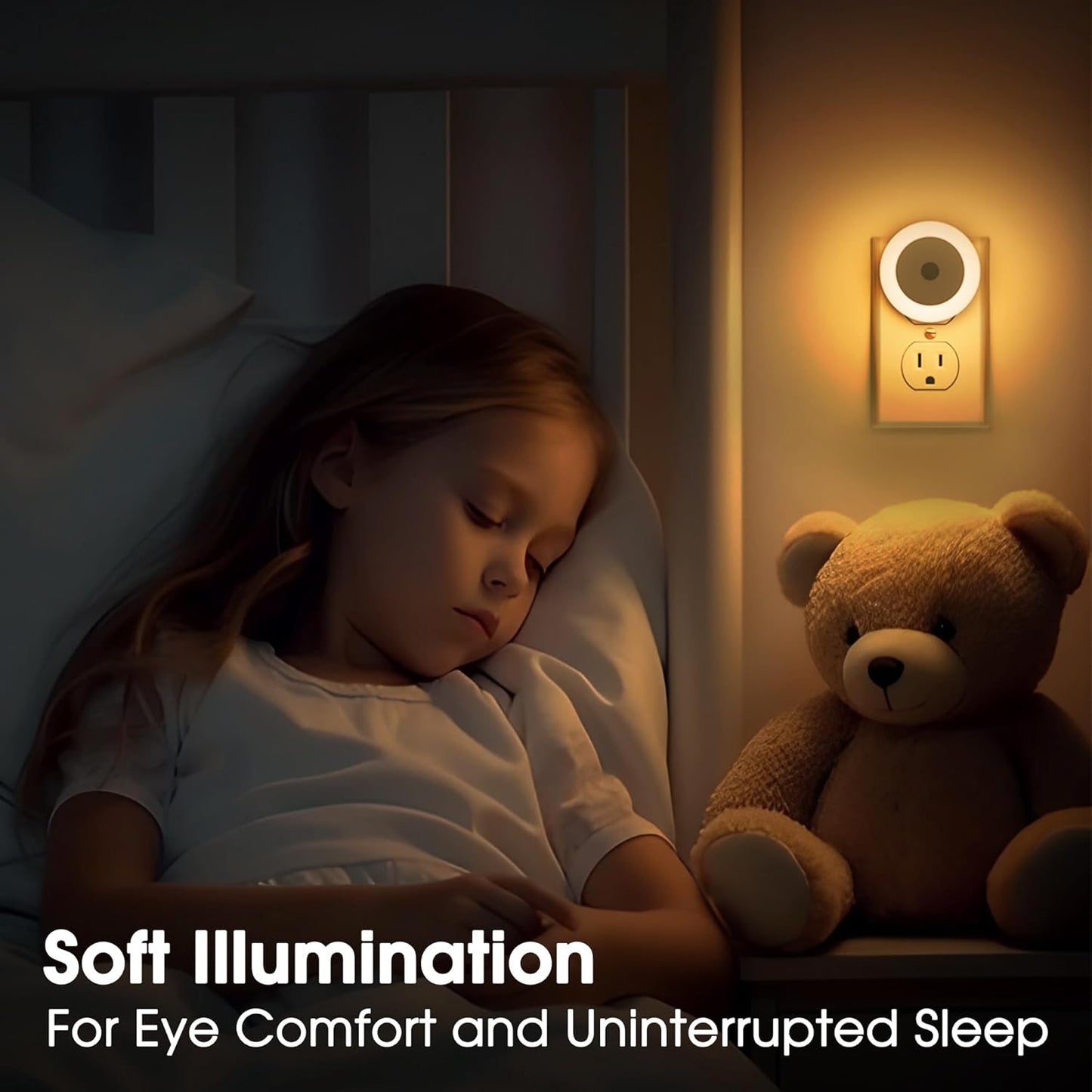 Briignite Motion Sensor Night Light, [2 Pack] Night Lights Plug into Wall, Auto On/Off Motion Activation Nightlight, Energy-Saving 0.6W LED, Daylight White, Ideal for Kids, Bedroom, Bathroom