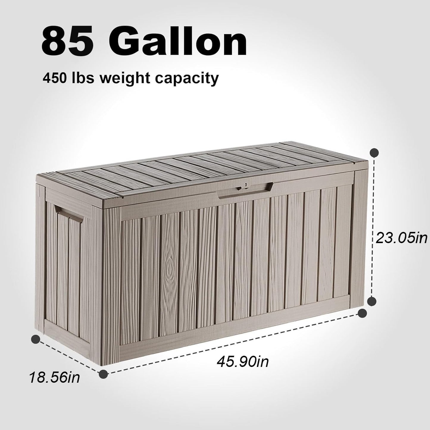 EasyUp 35 Gallon Outdoor Storage Box, Outdoor Deck Boxes for Garden Tools Equipment,Cushions and Patio Storage,Lockable and Resin,Easy to Install(Black)