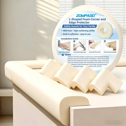 ZOMPAGO Clear Soft Corner Protectors for Baby Safety Furniture Strip 2in(W) x6.56FT(L), Sharp Edge Table Corner Bumpers, Wall Corner Guards, Baby Proof Corner Protectors for Cabinet & Window Edge