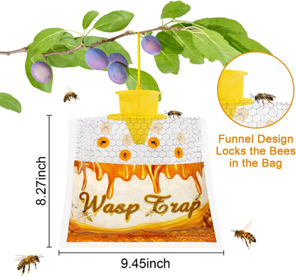 6 Pack Disposable Wasp Traps Outdoor Hanging Carpenter Bee Traps for Outside Yellow Jacket Trap Hornet Trap Wasp Catcher for Bug Flies Patio Garden