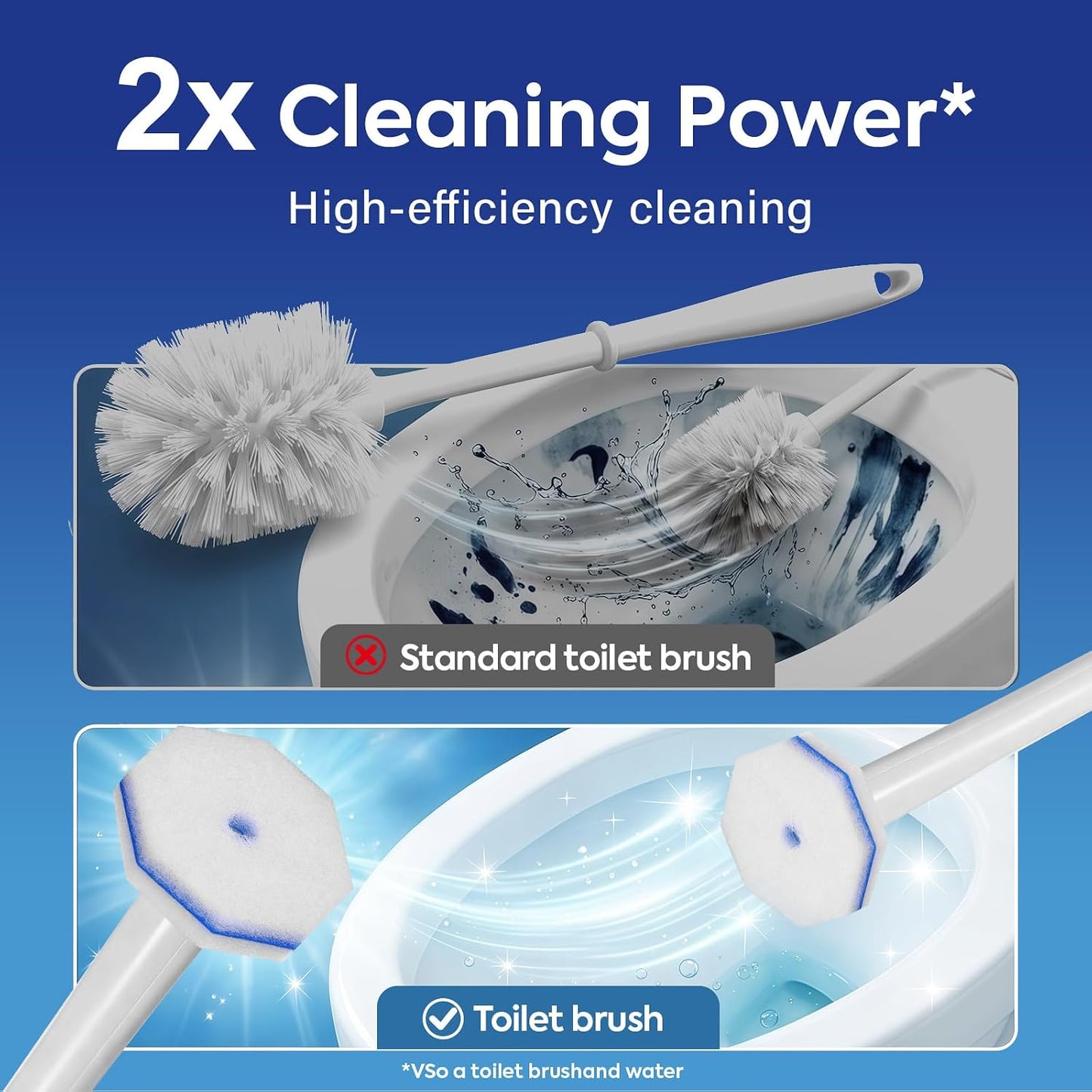 50 Pcs Disposable Toilet Cleaner Refill Pads, Universal Toilet Bowl Brush Replacement Heads, Durable Deep Cleaning Refills, Fresh Scent Bathroom Cleaning Supplies