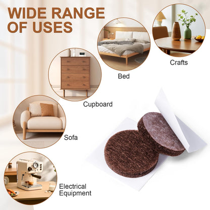 48 PCS Felt Furniture Pads, 1-inch Round Black Chair Felt Pads, Felt Pads for Furniture Feet to Protect The Floor from Scratches,Reduce Noise (Black)