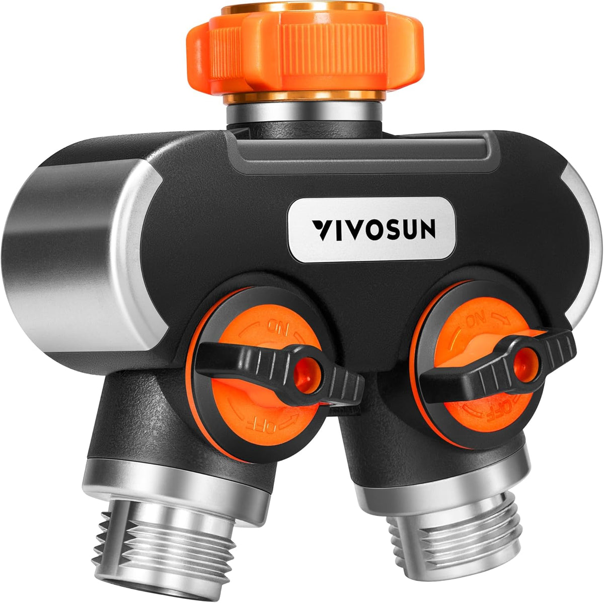 VIVOSUN Garden Hose Splitter 2 Way Heavy Duty, Upgraded Highly Durable Dual Water Hose Connector, Faucet Adapter with Comfortable Rubberized Grip for Drip Irrigation, Lawns