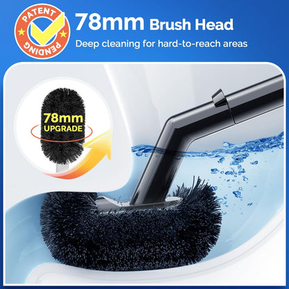 HAMITOR Toilet Plunger Bowl Brush Combo：Heavy Duty Rubber for Drain Clog Remover - Curved Design Bristles for Deep Cleaning Under Rim - Compact Bathroom Cleaning Tools for New Homet Essentials - White