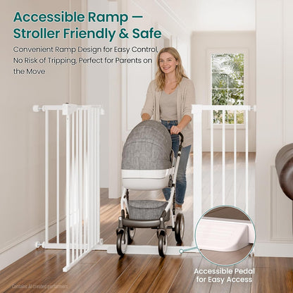 Cumbor 30-46" Baby Gate for Stairs, Mom's Choice Awards Winner-Auto Close Dog Gate for The House, Gifts for Mom, Easy Install Pressure Mounted Pet Gates for Doorways, Black