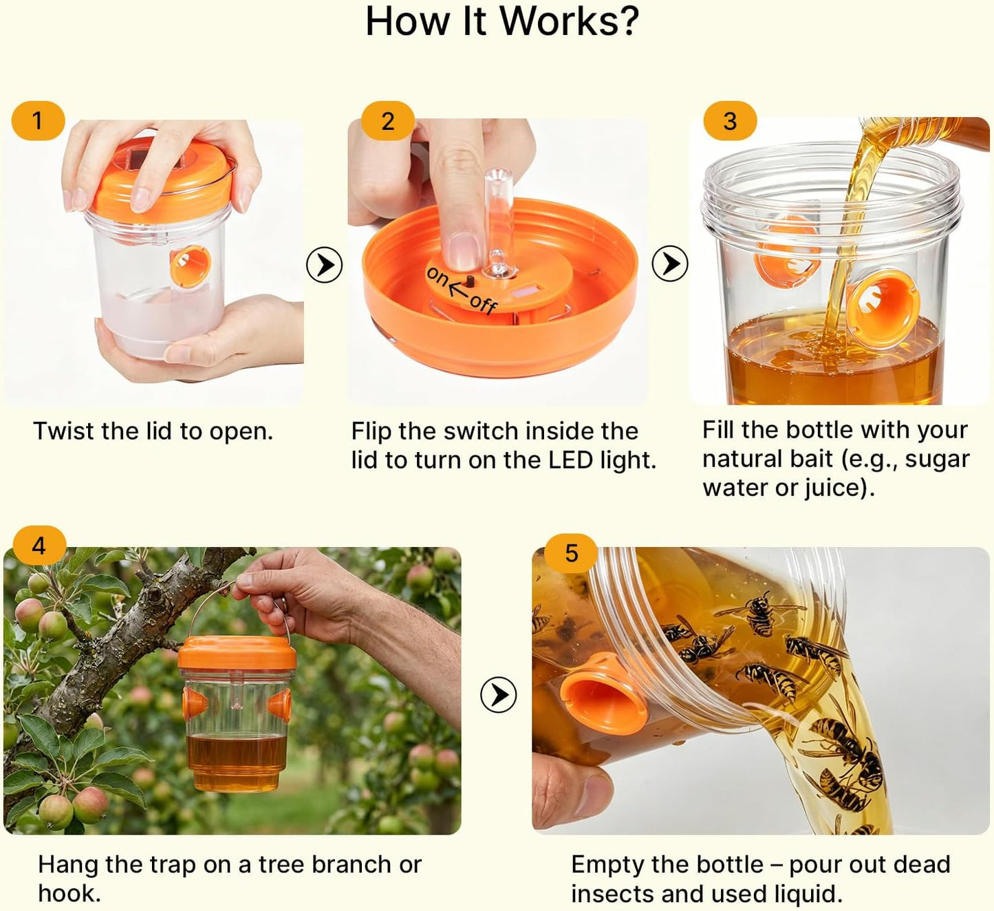 SheeChung [2026 Upgraded] Wasp Traps Outdoor Hanging - 2 Pack