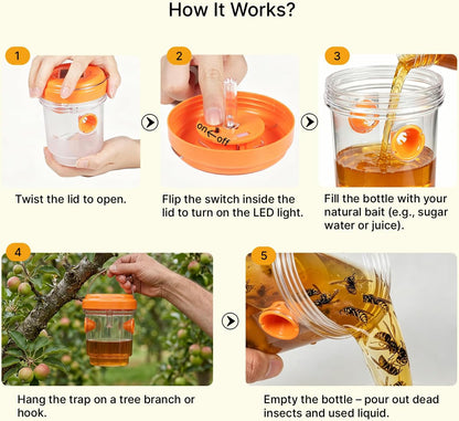 SheeChung [2026 Upgraded] Wasp Traps Outdoor Hanging - 2 Pack