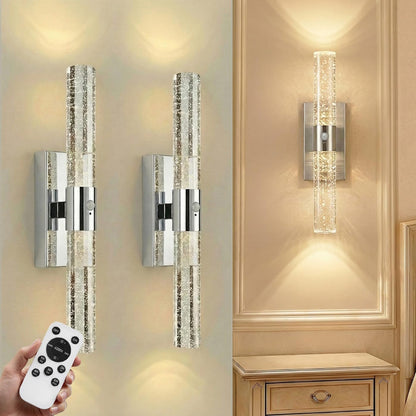 IRONPAX Wall Sconces Battery Operated Set of 2, Wireless Rechargeable Wall Sconce Set of Two, Dimmable Wall Lights with Remote for Bedroom Living Room Hallway Decor (Gold, Fabric Shade)
