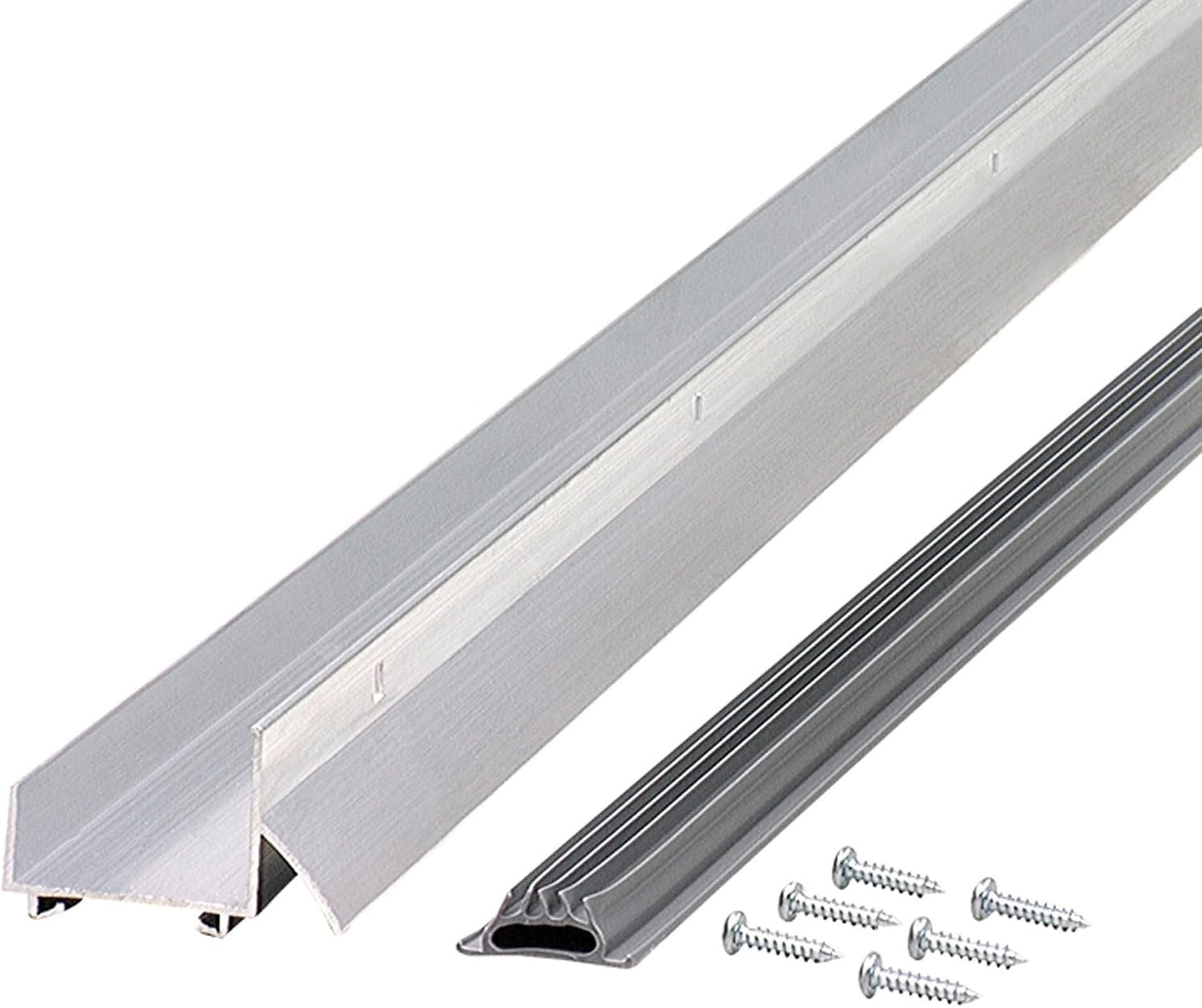 M-D Building Products 49000 36 in. Satin Nickel Aluminum U-Shape Screw-on Under Door Seal