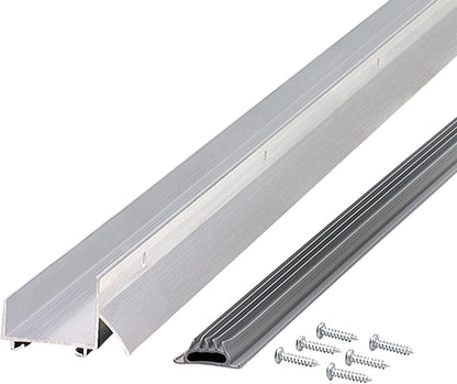 M-D Building Products 49000 36 in. Satin Nickel Aluminum U-Shape Screw-on Under Door Seal