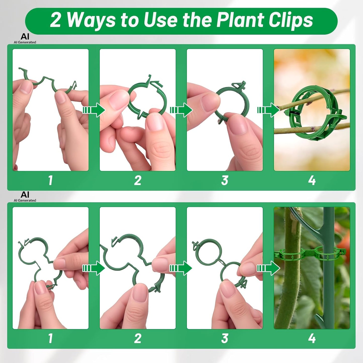 10 Pack Stackable Monstera Plant Support Stakes with 2 Rolls Hook-and-Loop Ties & 20 Clips, Adjustable Plant Stakes for Indoor Plants, Plant Sticks Support Tall Pothos Climbing