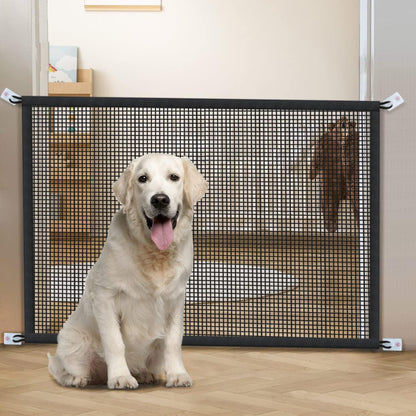Cupount Dog Screen Mesh Gate for Stairs Pet Gates for The House: for Doorways Stairways Indoor 29 inches Tall, 38 inch Wide, Fits 32-35 inch Openings
